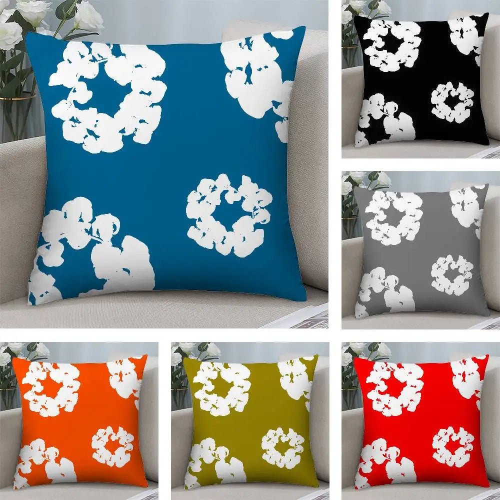 Luxury D-Denim T-Tears Pillow Case Square Double‑Sided Print Cushion Case For Sofa Home Bedchamber Decor Gift