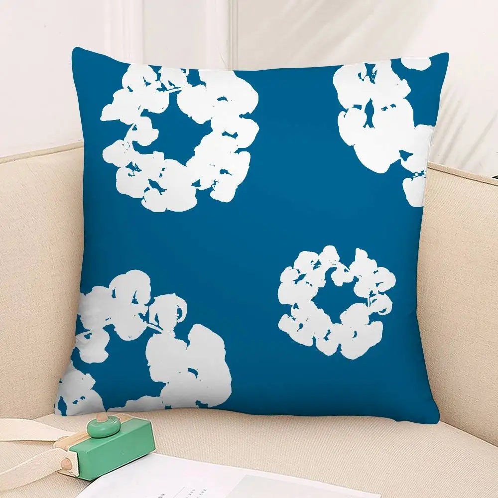Luxury D-Denim T-Tears Pillow Case Square Double‑Sided Print Cushion Case For Sofa Home Bedchamber Decor Gift