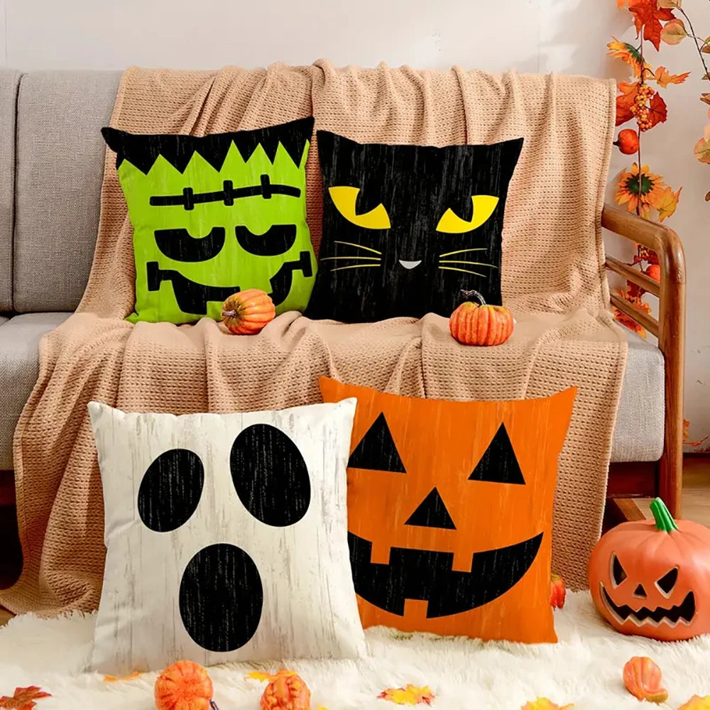 1 Piece Halloween Decorative Cushion Cover, Halloween Funny Pillow Cover