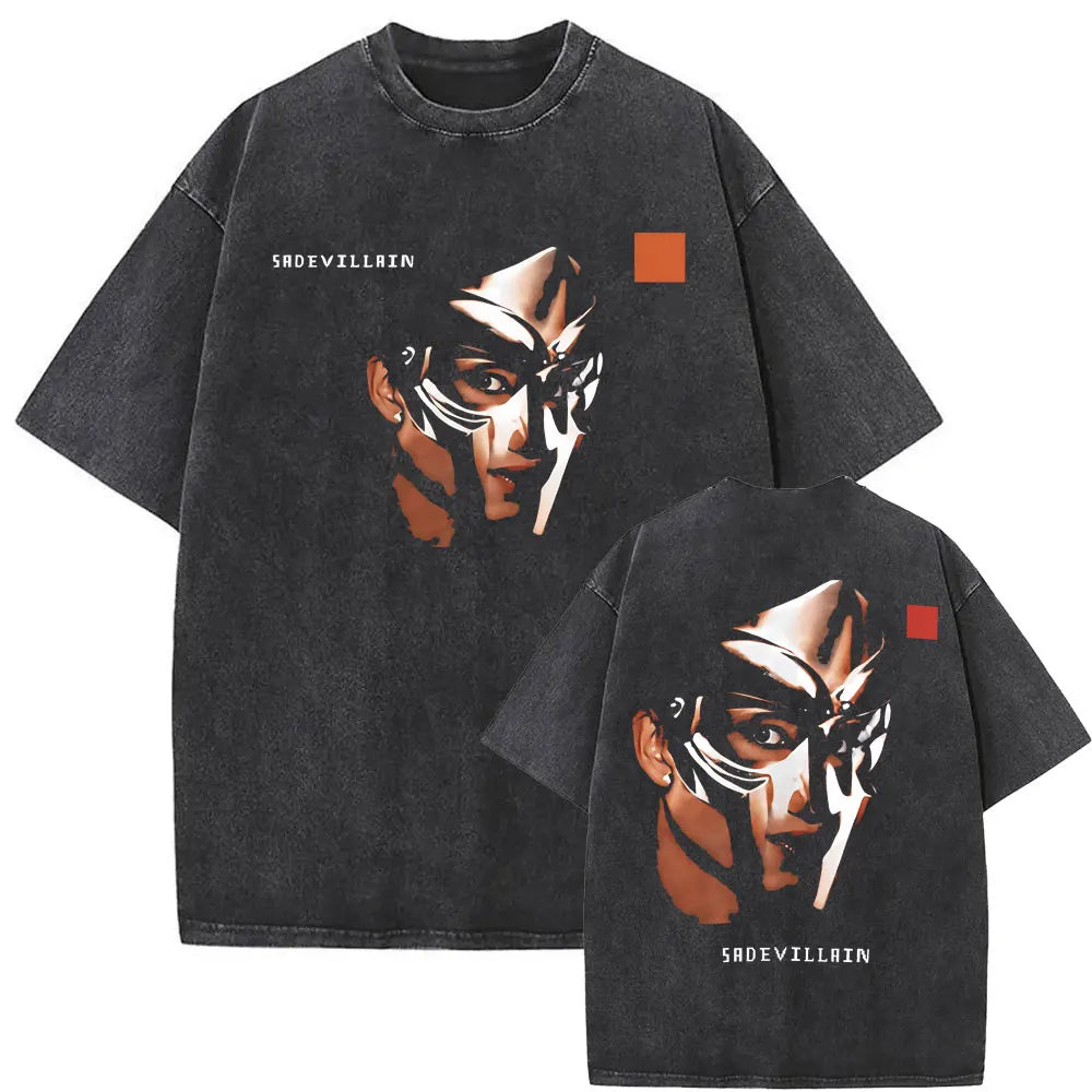 Washed Vintage Rapper Mf Doom MM FOOD Graphic Print Tshirt Men Women Hip Hop Fashion T-shirts Male Casual Oversized Streetwear