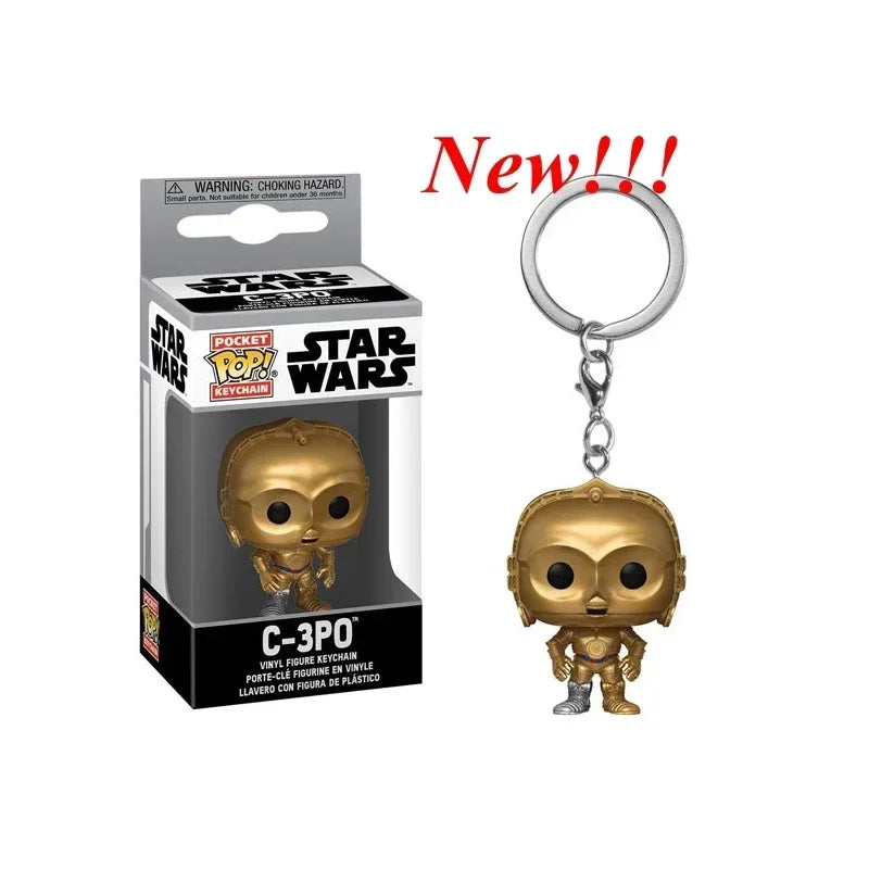 FUNKO Pocket Star Wars Mandalorian Skywalker Luke Chubacca R2-D2 Robot Darth Vader ig-11 Stromtrooper Yoda Child Keychain Toys
