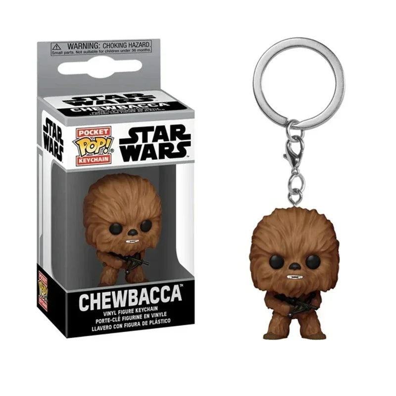 FUNKO Pocket Star Wars Mandalorian Skywalker Luke Chubacca R2-D2 Robot Darth Vader ig-11 Stromtrooper Yoda Child Keychain Toys