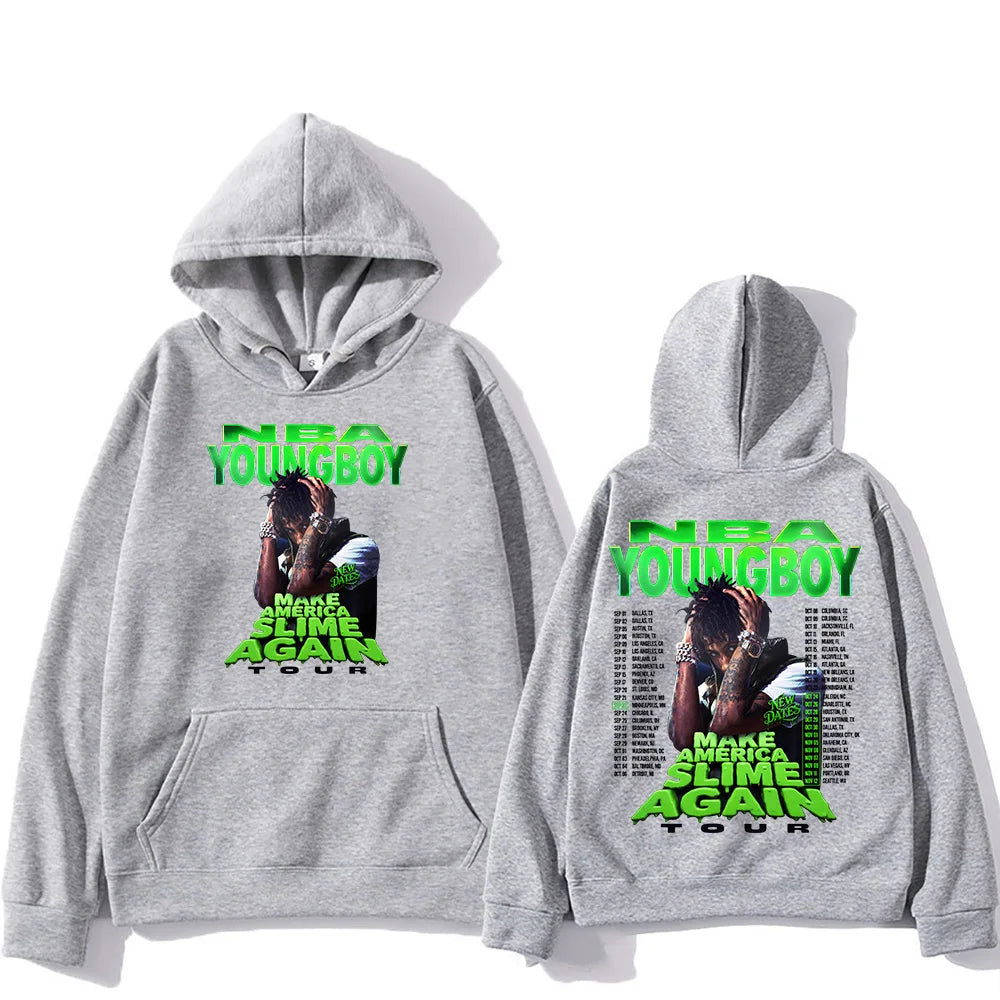 YoungBoy Never Broke Again Tour 2025  says singing handprint hoodie street fashion hoodie men's hip-hop high-quality hoodie