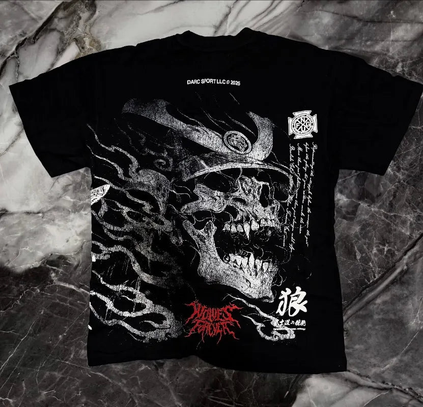 Harajuku Gothic Samurai Streetwear T-Shirt Japanese Anime