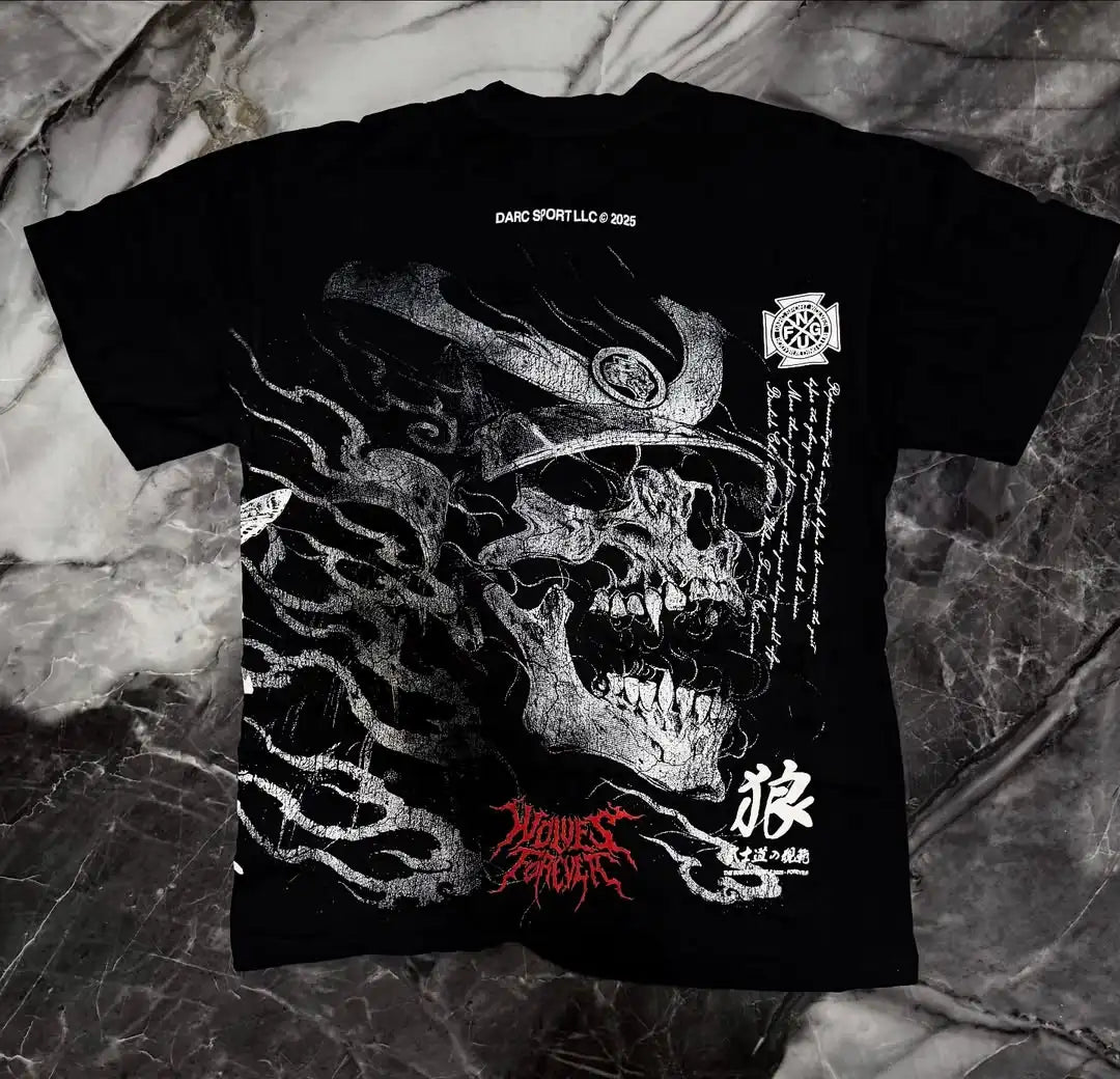 Harajuku Gothic Samurai Streetwear T-Shirt Japanese Anime