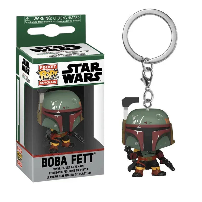 FUNKO Pocket Star Wars Mandalorian Skywalker Luke Chubacca R2-D2 Robot Darth Vader ig-11 Stromtrooper Yoda Child Keychain Toys