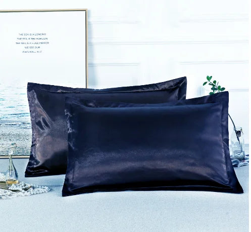1PC/ 2pcs Pure Satin Silky Soft Pillowcase Cover Bedding pillow Cover Rectangle Pillow Cases Bed Linings Multicolor