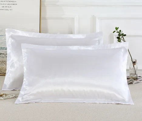 1PC/ 2pcs Pure Satin Silky Soft Pillowcase Cover Bedding pillow Cover Rectangle Pillow Cases Bed Linings Multicolor