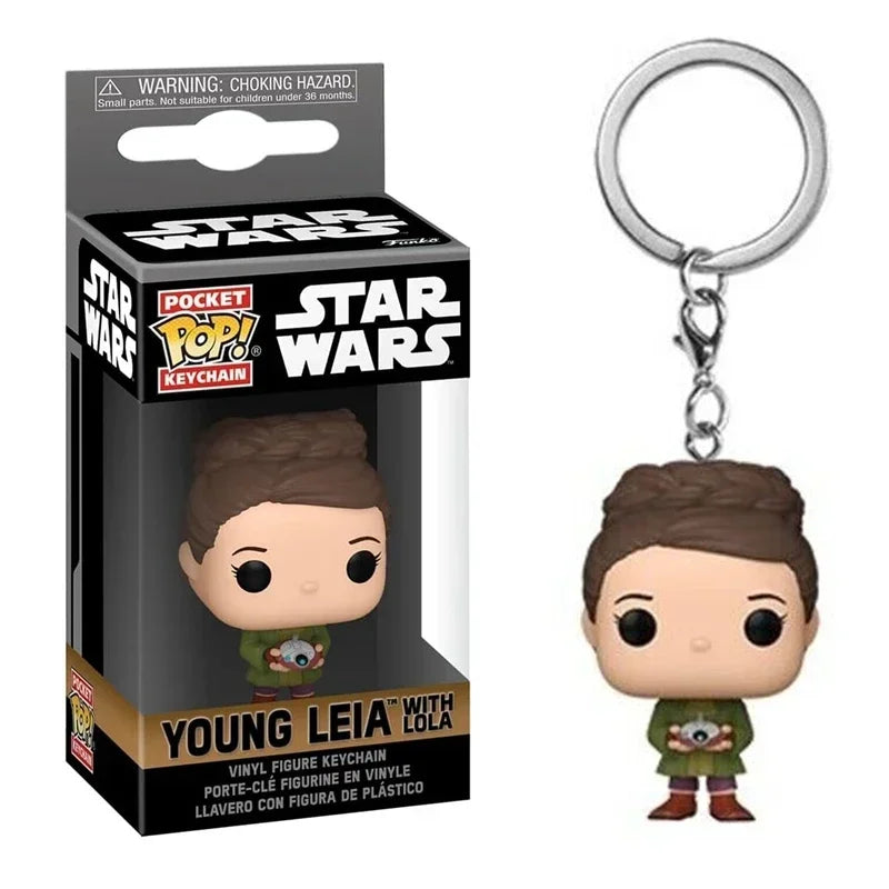 FUNKO Pocket Star Wars Mandalorian Skywalker Luke Chubacca R2-D2 Robot Darth Vader ig-11 Stromtrooper Yoda Child Keychain Toys
