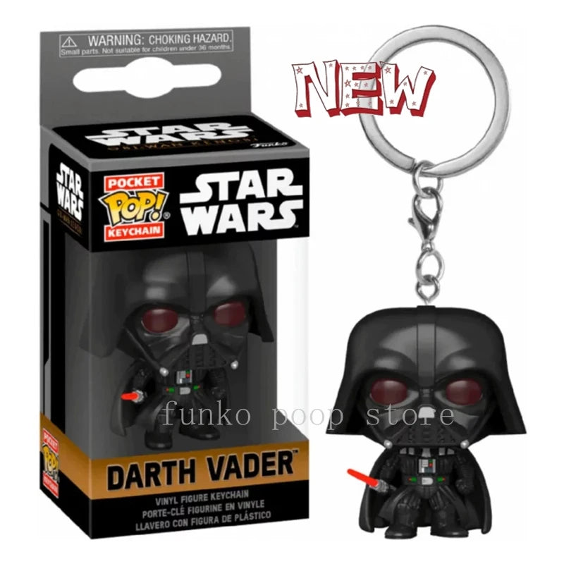 FUNKO Pocket Star Wars Mandalorian Skywalker Luke Chubacca R2-D2 Robot Darth Vader ig-11 Stromtrooper Yoda Child Keychain Toys
