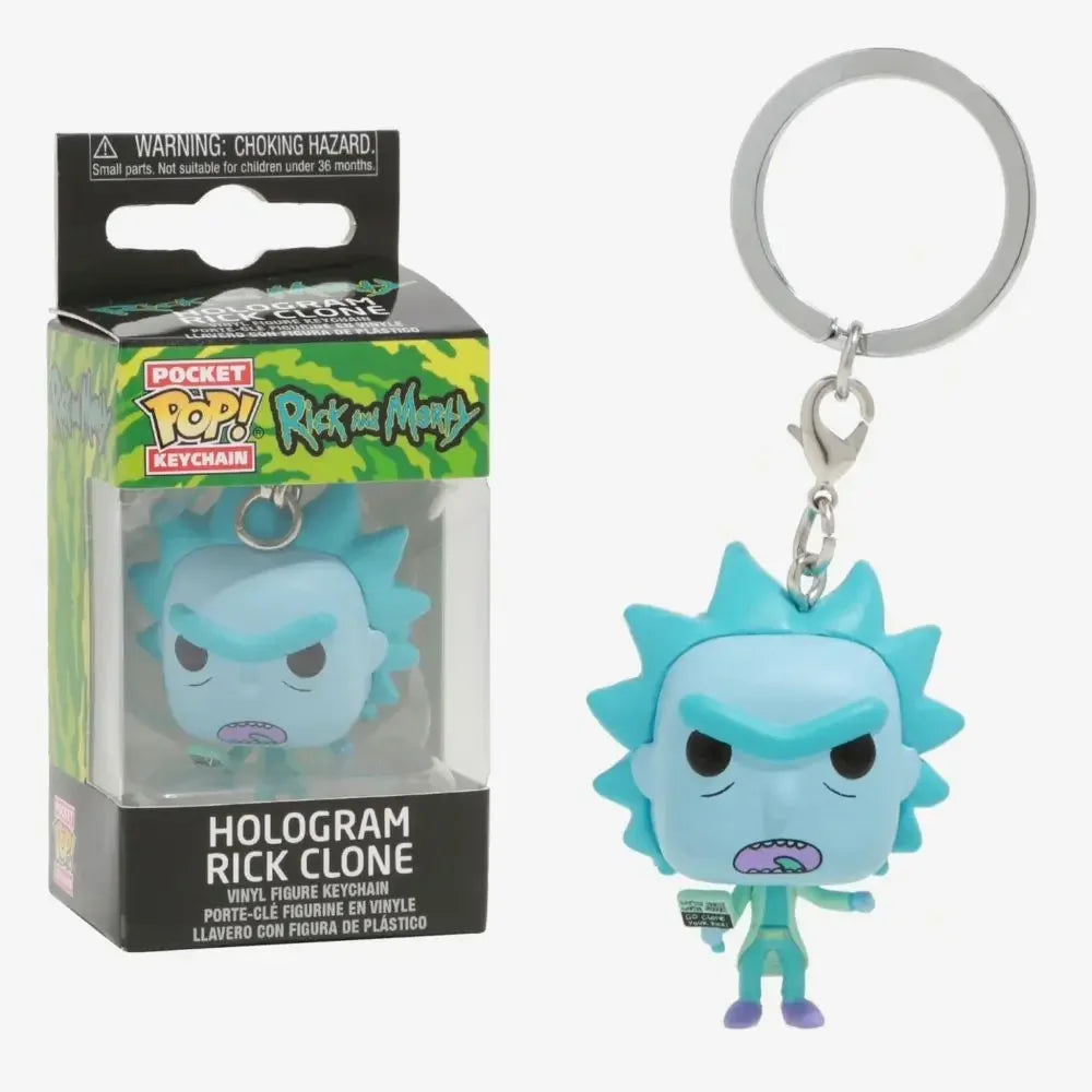 FUNKO POP Pickle Rick and Morty Snow Ball HOLOGRAM Space Suit Rick CLONE Keychain Kid Toys Mr. Meeseeks Snowball Gift