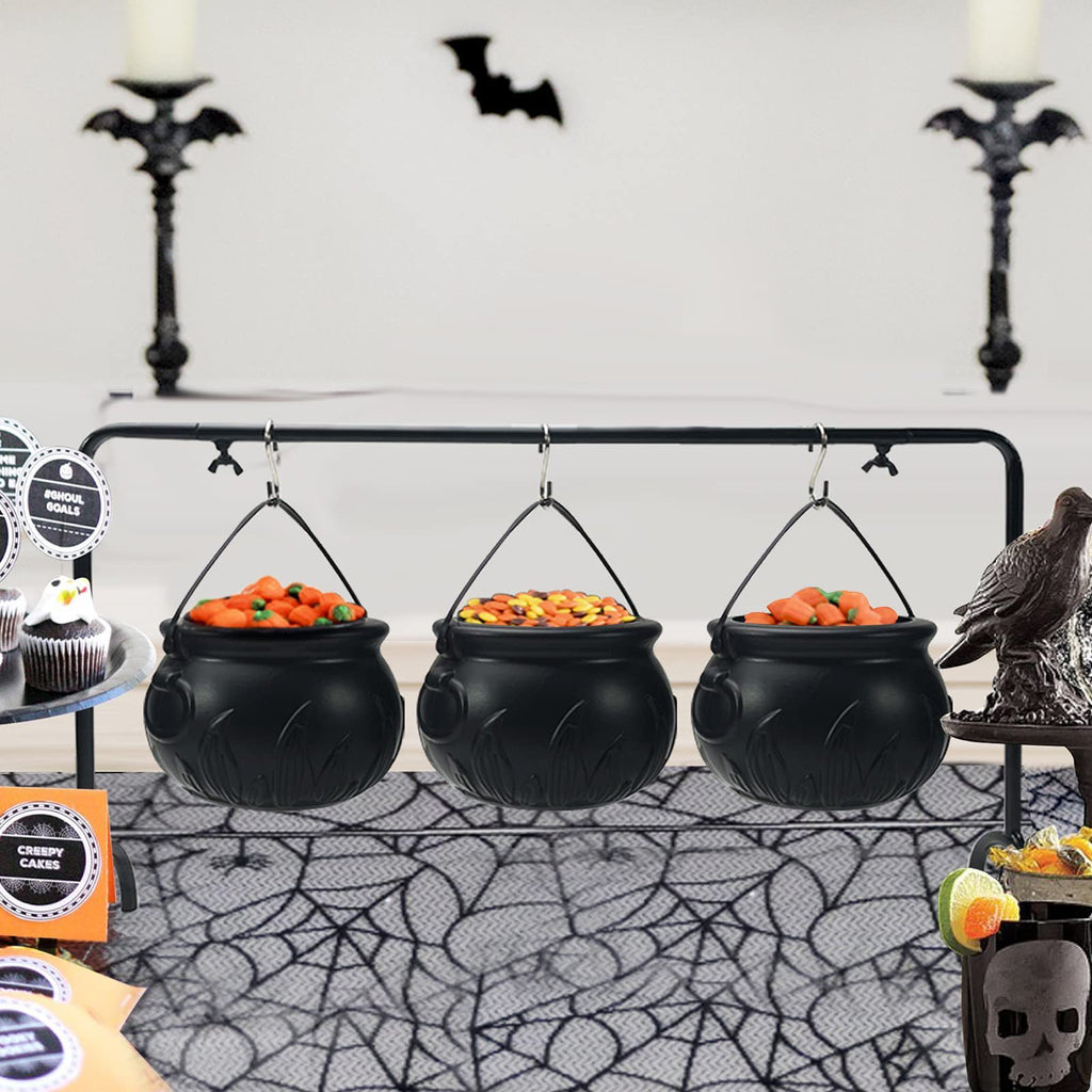Halloween Party Decoration Witch Cauldron Serving Bowl Black Plastic Kitchen Decoration
