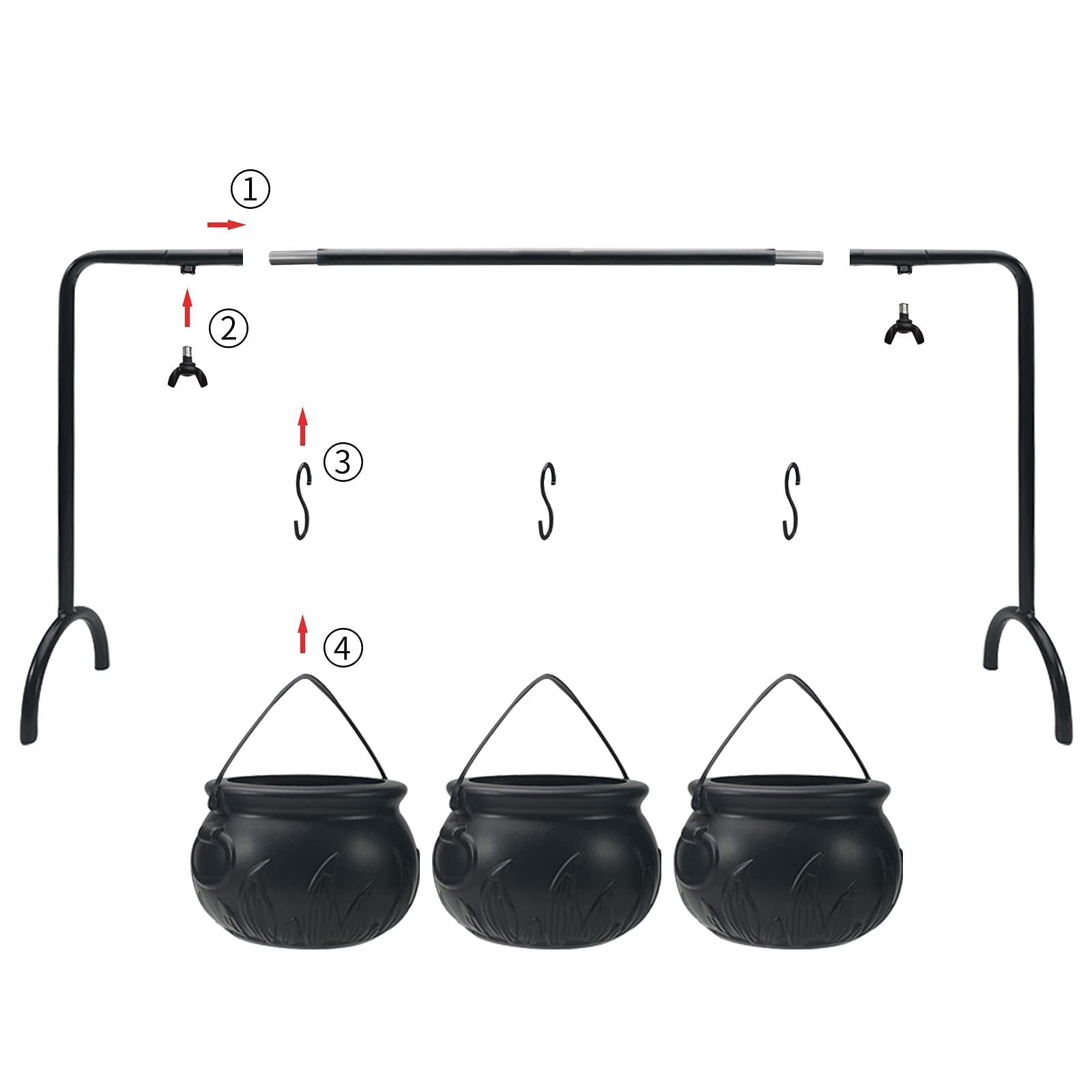 Halloween Party Decoration Witch Cauldron Serving Bowl Black Plastic Kitchen Decoration